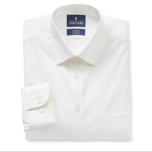 Stafford Slim Smart Tech Mens Long Sleeve White dress shirt formal